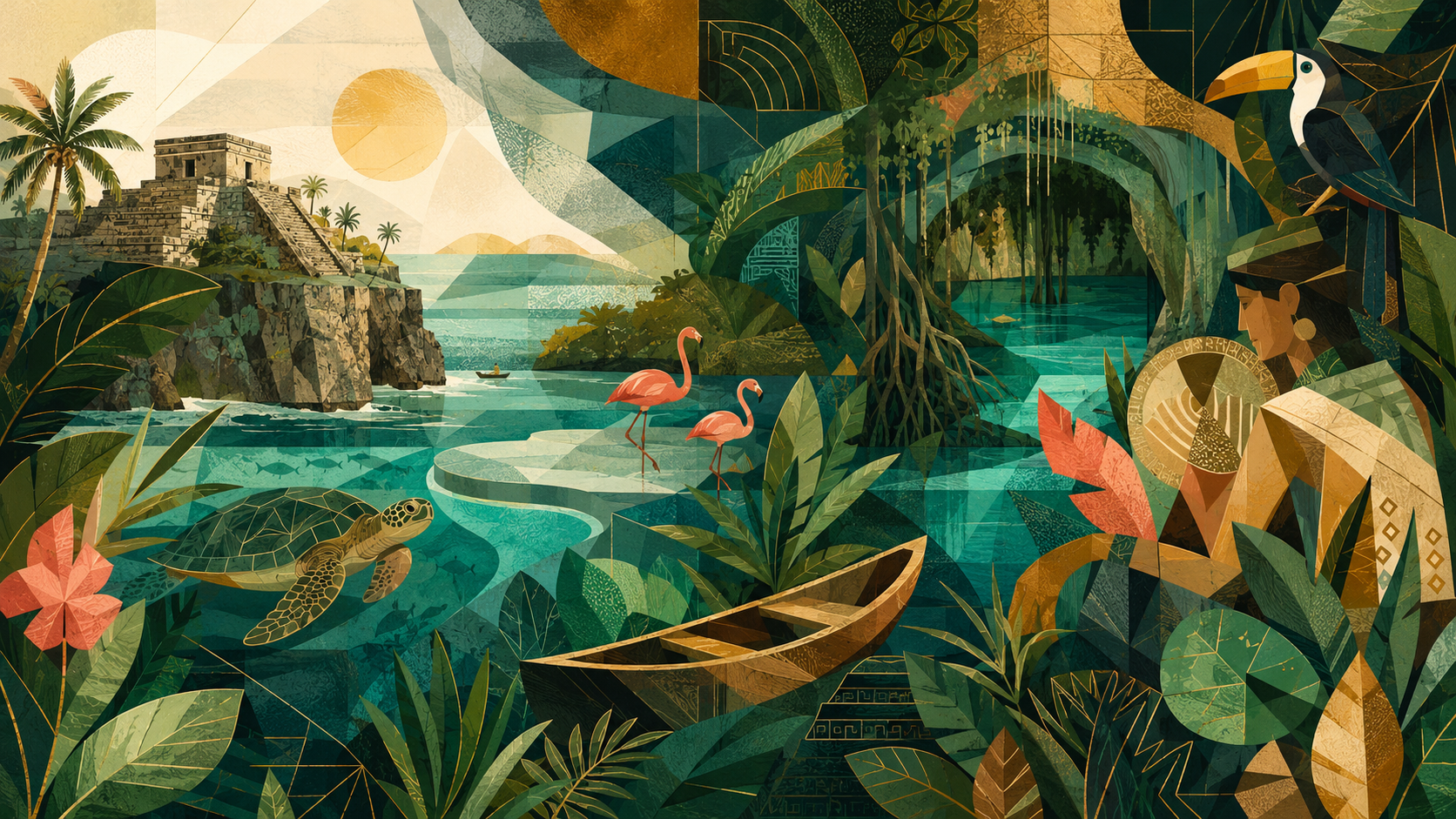 Ruta del Sur de México — Tulum, flamingos, cenotes, Maya