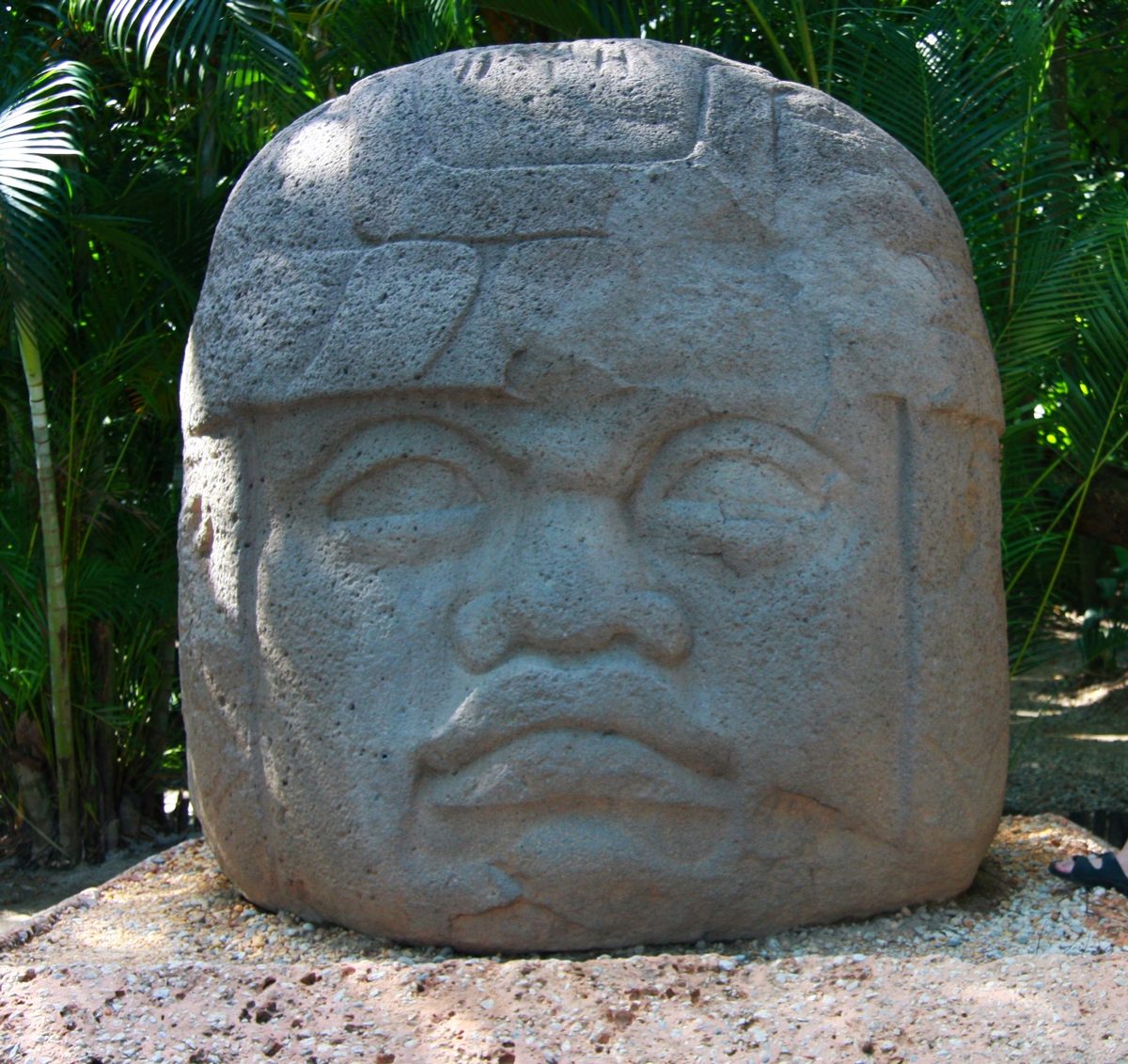 Cabeza olmeca en el Parque La Venta, Villahermosa